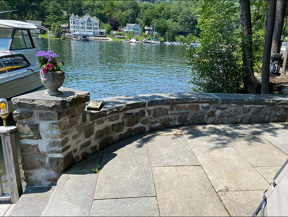 Masonry lakefront wall