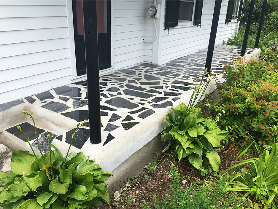 masonry granite porch