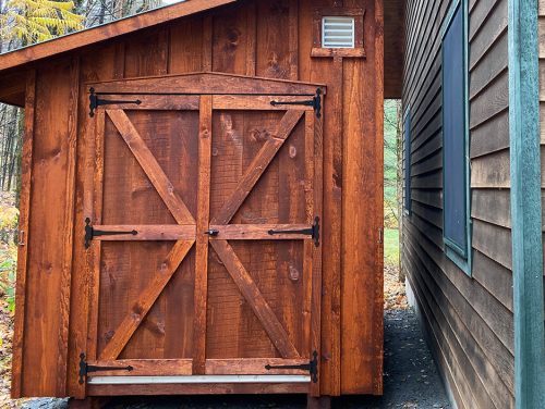 Stained Amish-Built Lean To Shed Door