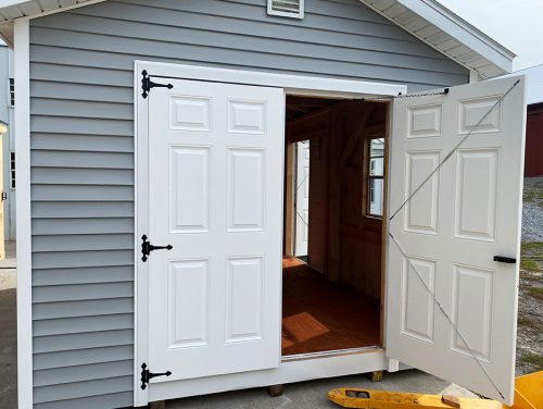 Double Door Grey Vinyl Amish-Built Shed