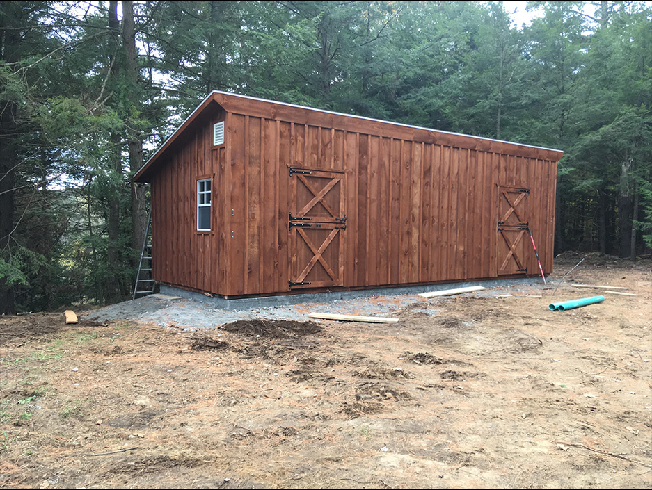 Amish shed on a new foundation