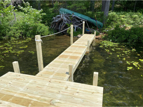 deck and dock over pond