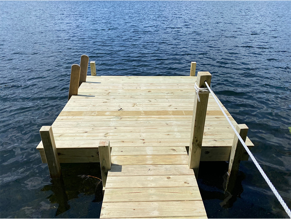 dock building with stairs