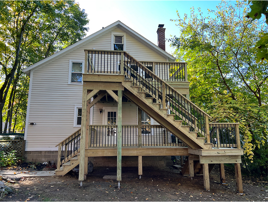 exterior stairs and deck